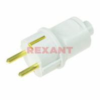 Вилка евро 16А з/к, белая Rexant Вилка евро 16А з/к, белая Rexant