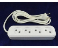 Сетевой удлинитель Jett 4 розетки, 10А, 2500Вт, 5м, ПВС 2х0.75, белый Сетевой удлинитель Jett 4 розетки, 10А, 2500Вт, 5м, ПВС 2х0.75, белый