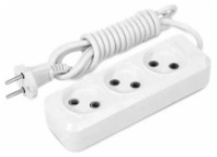 Сетевой удлинитель Jett (Obihod) 3 розетки, 6А, 1300Вт, 3м ШВВП 2х0.75, белый Сетевой удлинитель Jett (Obihod) 3 розетки, 6А, 1300Вт, 3м ШВВП 2х0.75, белый