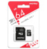 Карта памяти micro SD 64Gb SmartBuy class 10 с адаптером UHS