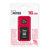 Карта памяти micro SD 16Gb Mirex class 10 с адаптером UHS-I