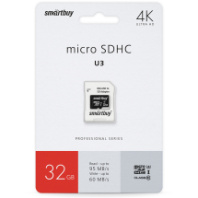 Карта памяти micro SD 32Gb SmartBuy class 10 PRO с адаптером UHS-I U3 (95/60 MB/s) Карта памяти micro SD 32Gb SmartBuy class 10 PRO с адаптером UHS-I U3 (95/60 MB/s)